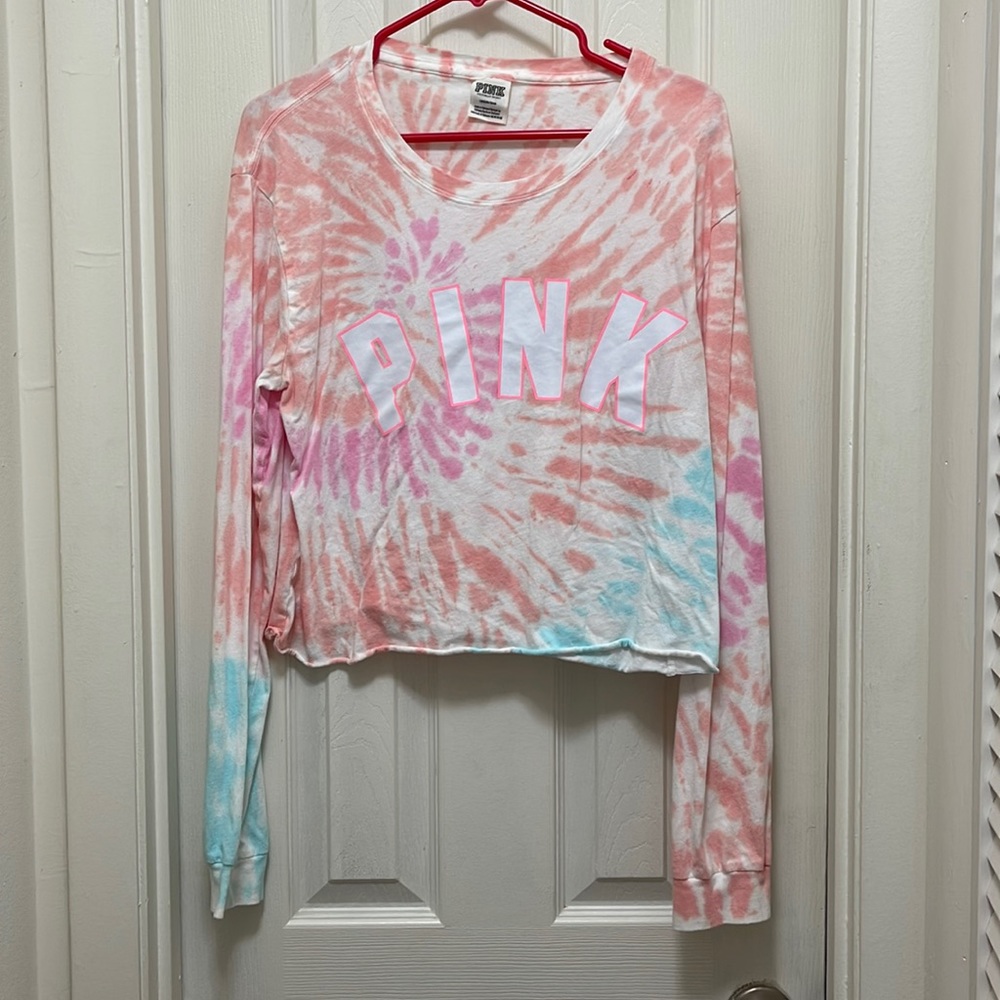 PINK long sleeve crop